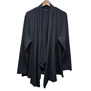 Talbots‎ Womens Plus 3X Open Front Black Cardigan Sweater Pima Cotton Modal